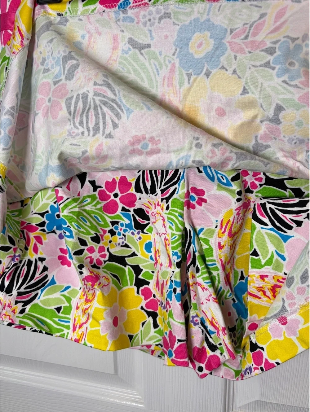 Bamboo Traders Womens Size 12 Tropical Floral Parrot Skort Pink Green